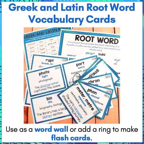 Greek And Latin Root Word Wall Vocabulary Cards And Posters Top