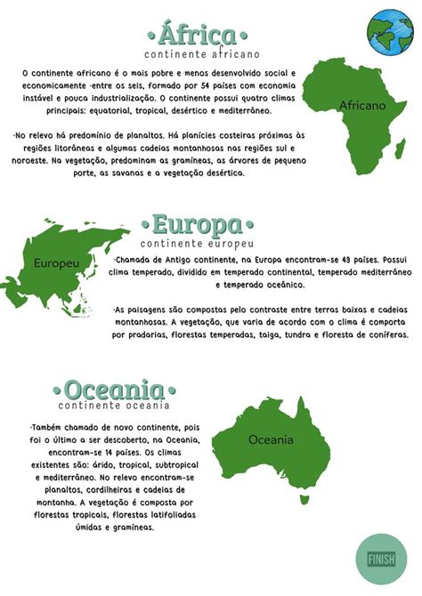 Continente Em Trabalho De Geografia Geografia Atividades De