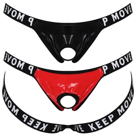 Herren Wetlook Bikini Low Rise Mit Penisloch G String Sexy Jockstrap