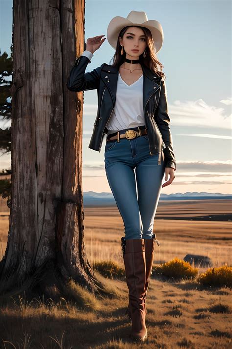 A Lady Wearing Cowgirl Style 010 Velma Costume Fashion Beautiful Outfits