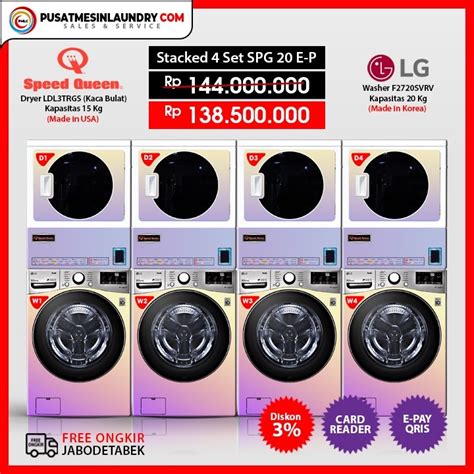 Jual Stack Spg E P Washer Lg Kg Dan Dryer Speedqueen Kg Kaca