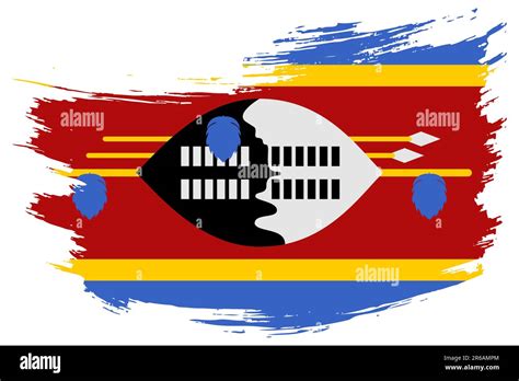 Swaziland Brush Stroke Flag Vector Background Hand Drawn Grunge Style