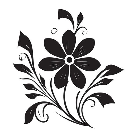 Floral Flower Design Vector Illustration Black Color 24790104 Vector