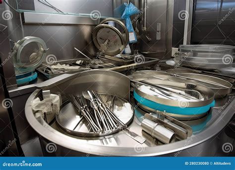 Surgical Instruments Being Sterilized In Autoclave With Steam And Heat