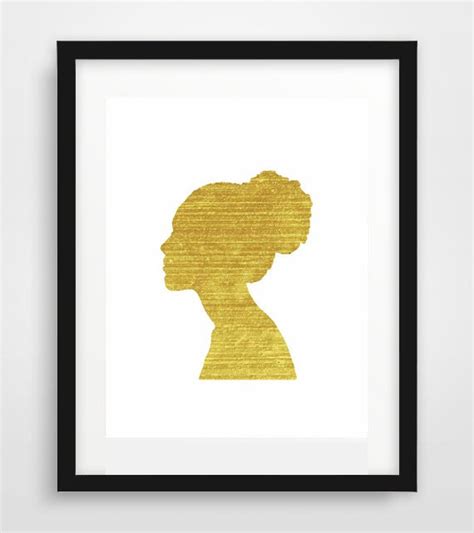 Gold Leaf Womangold Silhouette Digital Art Home Decorgold Woman