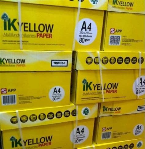 Ik Yellow Ik Plus Paper Ik Yellow Paper A4 Copy Paper 80gsm75gsm