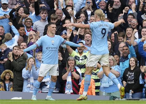 Man City 6 3 Man United Haaland Scores Record Breaking Hat Trick