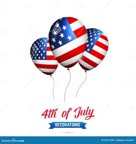 4th Of July Usa Independence Day Decoration Set Of Usa Flag Balloons