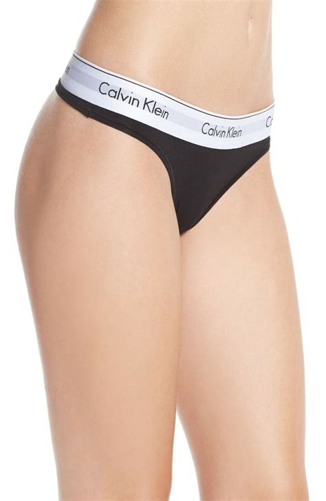 Calvin Klein Womens Modern Cotton Thong Underwear Xl Black For Sale