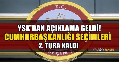 YSK Başkanı Yener açıkladı Cumhurbaşkanı seçimi ikinci tura kaldı