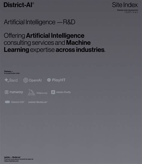 District-AI° – Artificial Intelligence — R&D Offering Artificial
