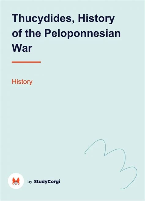 Thucydides, History of the Peloponnesian War | Free Essay Example