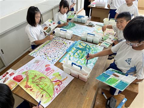 615 2年生 図画工作科 絵の具島 行方市立麻生東小学校