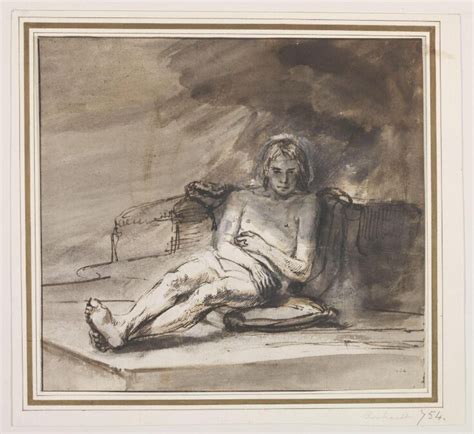 Study Of Nude Youth Seated On A Cushion Rembrandt Van Rijn V A