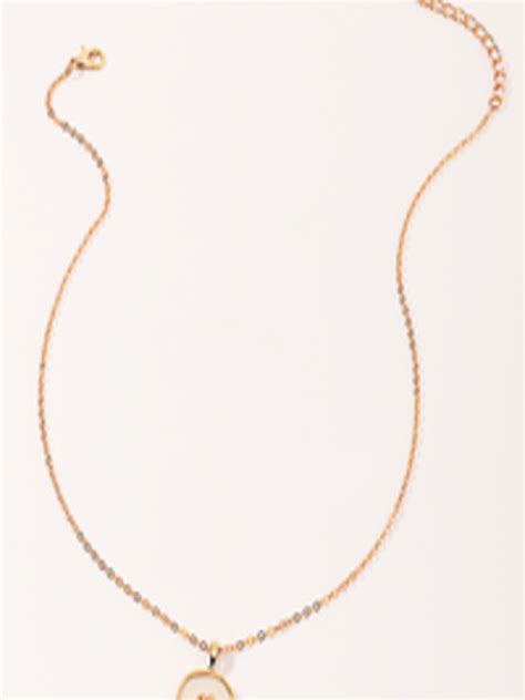 Buy Urbanic Gold Toned White Enamelled Necklace Necklace And Chains