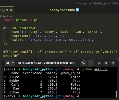 Comparing Previousnext Row Values In A Pandas Dataframe Bobbyhadz