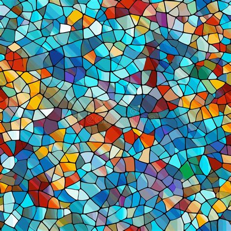 Fragmented Mosaic Endless Pattern Colorful Broken Tiles Seamless