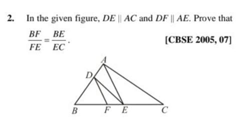 2 In The Given Figure DEAC And DFAE Prove That FEBF ECBE CBSE 20