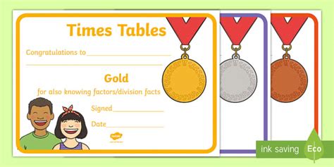 Multiplication Award Certificates Printable Certificates