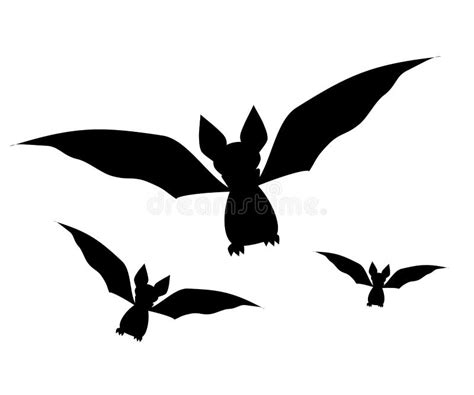 Bats Set Icon Vector Illustration Black Silhouette Of A Bat Stock