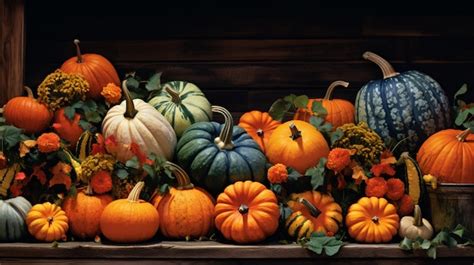 Raw beautiful pumpkins arrangement | AI-generated image