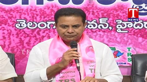 TRS Working President KTR Press Meet Telangana Bhavan TNews YouTube