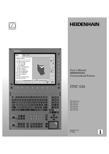 Used Manual For Used Heidenhain Nc Machine Itnc User S Ma