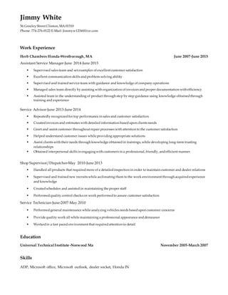 Jimmy Resume PDF