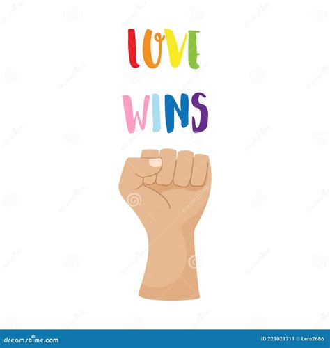 A Postcard A Poster With Colorful Words Love Will Win LGBT Rainbow