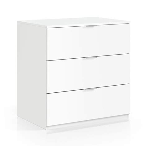 Commode L77cm 3 Tiroirs Decy Blanc Linea Déco