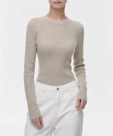 MUSINSA MUSINSA STANDARD WOMAN Women S Ribbed Slim Crew Neck Knit