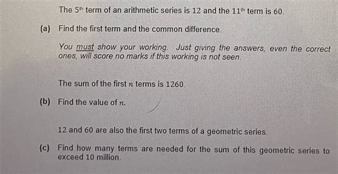 Answered The 5th Term Of An Arithmetic Series Is… Bartleby