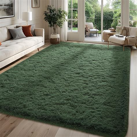 Amazon FALARK Rugs For Bedroom Living Room 5x7 Ft Dark Green Area