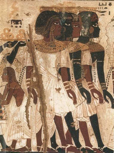 Ancient Egyptian Depiction Of Nubians Wearing Traditional Hairstyles Of Status Ancient Nubia