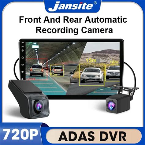 Jansite USB Car DVR ADAS Dash Cam Dual Lens 720P Rear Camera Recoder