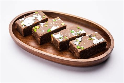 Premium Photo Chocolate Barfi Or Choco Burfi Cake A Tweak To Indian