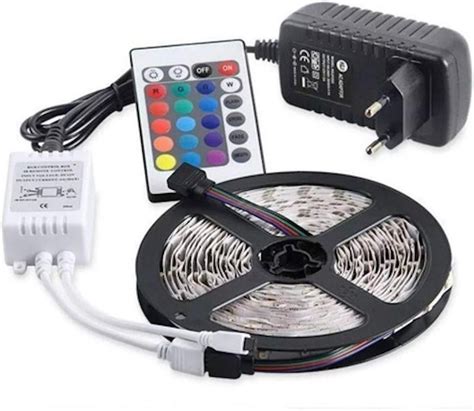 Fita Super Led 5mt Rgb 5050 Colorida Prova D Agua Controle Fonte