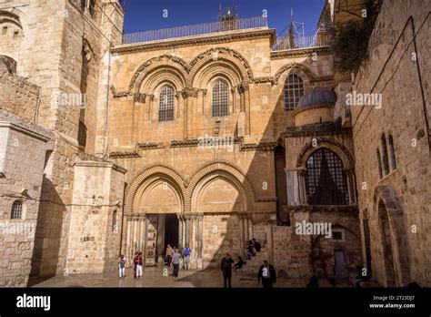 The Entrance To The Church Of The Holy Sepulchre The Most Sacred