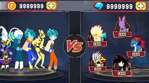 Stickman Warriors Boss Fight Grand Priest Hearts Vegito Whis