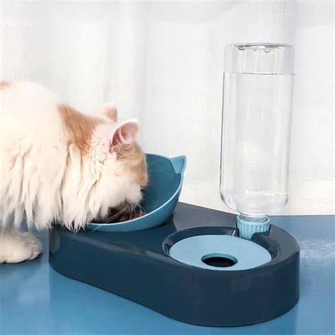 Distributeur Combin Croquettes Et Eau Pour Chats