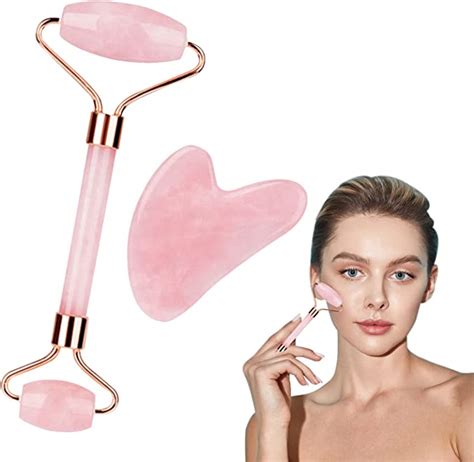 Jade Roller Visage Outil De Massage Au Rouleau Pour Le Visage Gua Sha