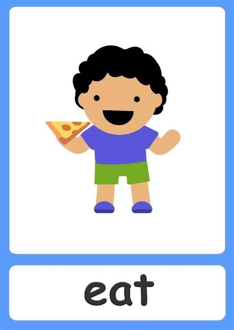 A Cartoon Character Holding A Slice Of Pizza With The Word Eat In Front