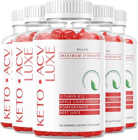 5 Pack Keto Rush Keto Acv Gummies Apple Cider Vinegar Supplement