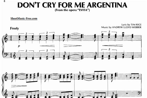 Richard Clayderman Dont Cry For Me Argentina Free Sheet Music Pdf For