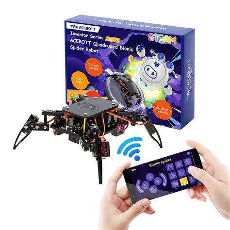 Acebott Quadruped Bionic Spider Robot Kit Esp With Arduino Ide And