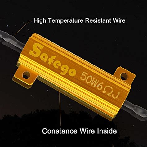 Safego 2x 50W 6 Ohm Load Resistors For LED Turn Signal Lights Hyper