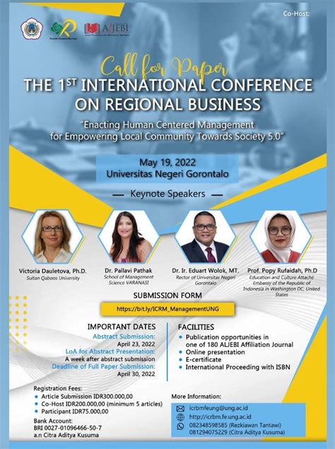 Call For Paper The 1st International Conference On Regional Business