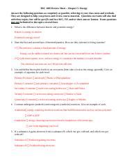 Chapter 5 Review Docx BSC 1005 Review Sheet Chapter 5 Energy Answer