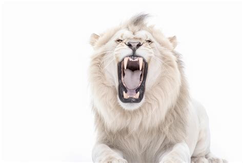 Premium Photo | Roaring lion isolated on white background generative ai