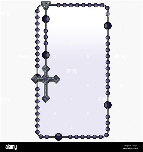 Vector Design Of Frame For Photography With Catholic Rosary Rosary